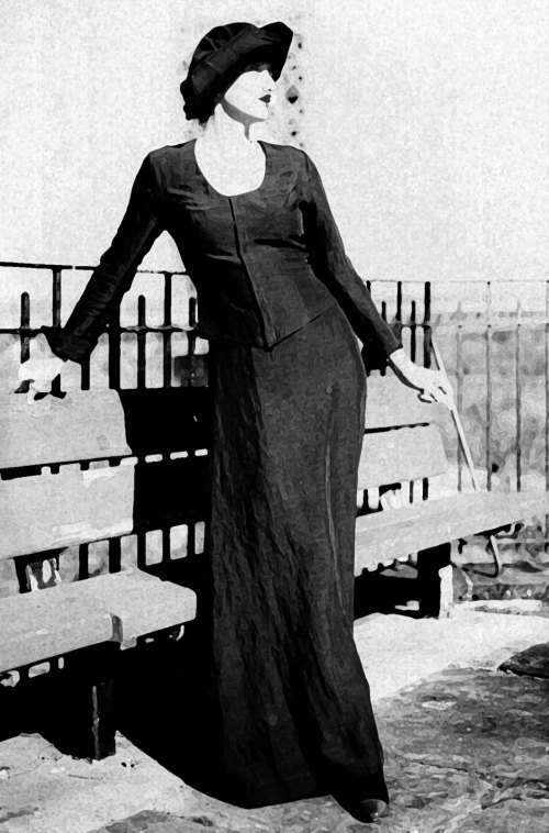 black lady victorian black linen